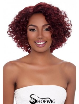 Curly Wigs For African American Women With Capless Curly Style Red Color