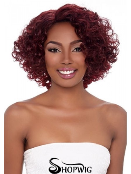 Curly Wigs For African American Women With Capless Curly Style Red Color