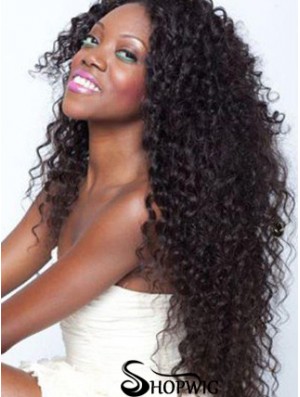 African American Lace Wigs Remy Human Long Length Kinky Style