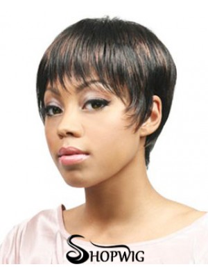 African Hair Wigs Boycuts Cropped Length Straight Style With Capless