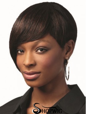 Bobs Brown Capless Short Straight Human Hair For Black Woman UK