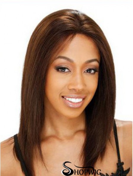 Human Hair Lace Front Wig Indian Remy Straight Style Shoulder Length