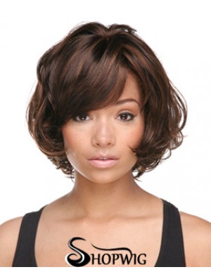 Auburn Chin Length Bobs Capless Synthetic Hair Styles For Black Woman