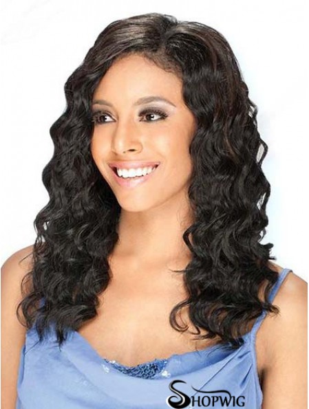 Brazilian Human Hair Lace Front Wigs Black Color Long Length
