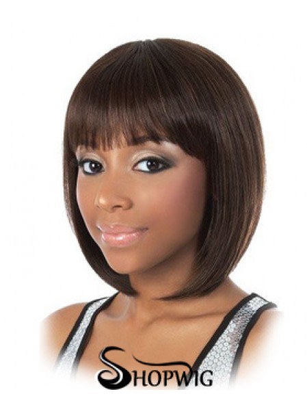 Bobs Blonde Capless Straight Chin Length Black Woman Wigs