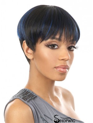 Cropped Black Straight Boycuts New African American Wigs