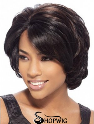 Wavy Layered Chin Length Brown Trendy Lace Front Wigs