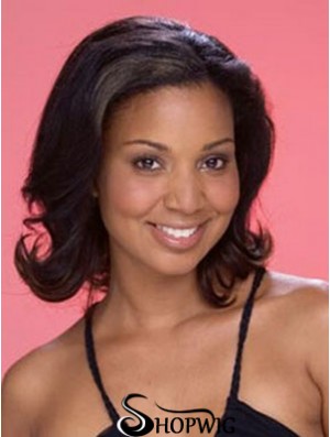Online Auburn Shoulder Length Wavy Layered 12 inch Human Hair Wigs