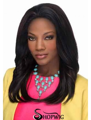 Fashion Black Long Layered Straight Glueless Lace Front Wigs