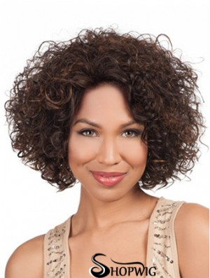 High Quality Chin Length Kinky 10 inch Synthetic Glueless Lace Front Wigs