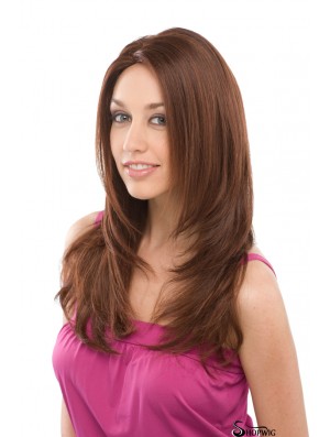 Long Auburn Layered Straight Top Full Lace Wigs