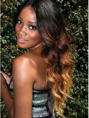 Full Lace Human Hair Wigs UK With Long Length Ombre/2 Color