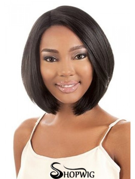 11 inch Chin Length Synthetic Black Bobs Capless Hairsyles For Black Woman