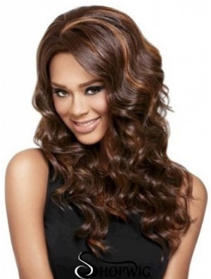 Wavy With Bangs Lace Front Best 26 inch Auburn Long Wigs