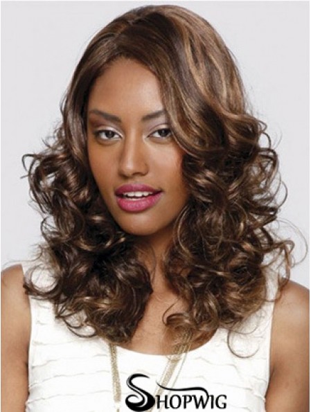 Modern Long Curly 16 inch Synthetic Glueless Lace Front Wigs