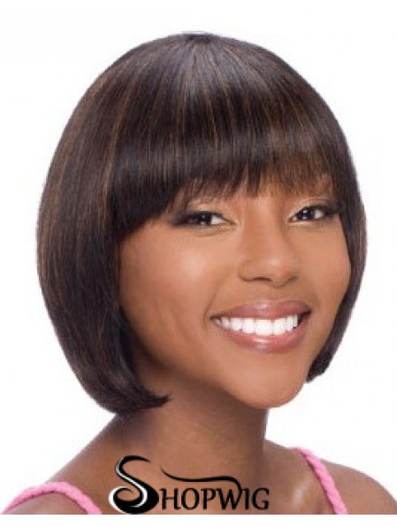 Chin Length Auburn Straight Bobs Cheapest African American Wigs
