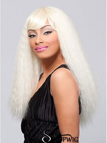 Long Blonde Straight With Bangs Top African American Wigs