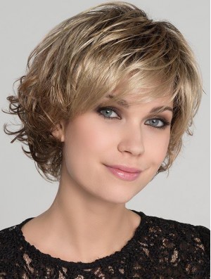 Blonde Ideal Wavy Short Synthetic Bob Wigs