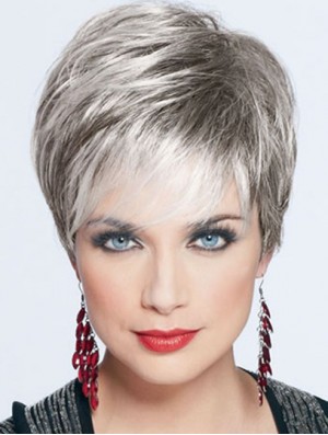 Short Wigs For Lady With Capless Straight Style Cropped Length