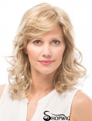 Layered 14 inch Shoulder Length Wavy Style Medium Wigs