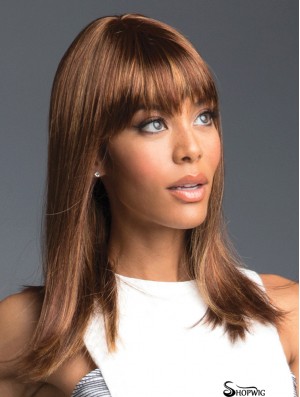 Auburn 16 inch With Bangs Long Convenient Monofilament Wigs