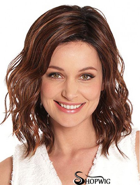 Auburn 14 inch Without Bangs Shoulder Length Top Monofilament Wigs