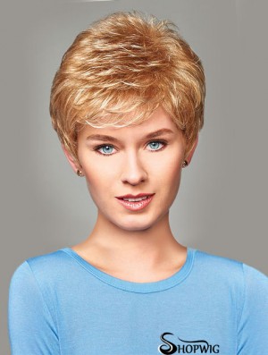 Buy Synthetic With Capless Short Length Blonde Color