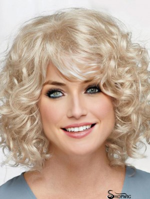 Curly Platinum Blonde Chin Length 12 inch Hairstyles Classic Wigs