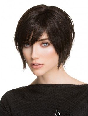 Curly Lace Wigs Synthetic Black Color Layered Cut Short Length