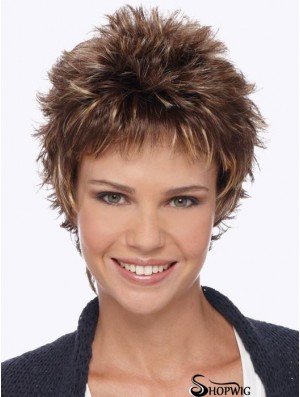 Boycuts Blonde Wavy 6 inch Short Synthetic Wigs