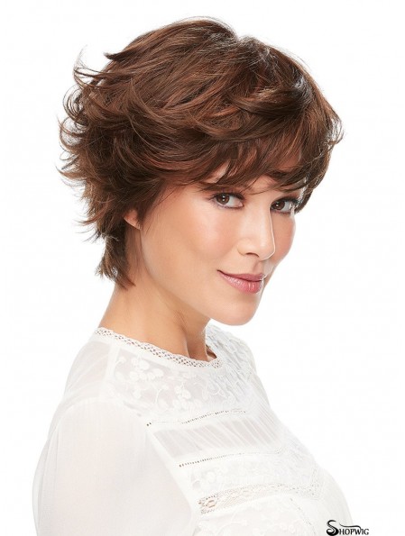 100% Hand-tied Auburn 6 inch Short Layered High Class Wigs