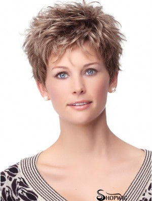 Curly Synthetic Wigs With Synthetic Capless Boycuts Curly Style