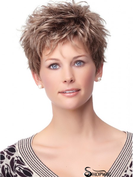 Curly Synthetic Wigs With Synthetic Capless Boycuts Curly Style