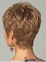 Synthetic Wigs Cropped Length Brown Color Boycuts