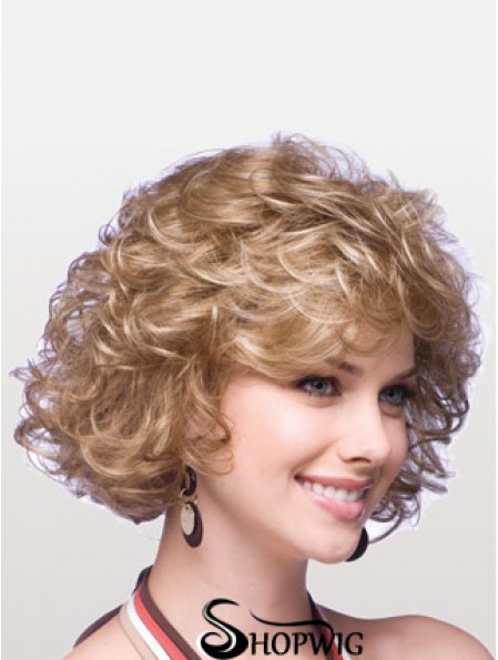 Synthetic Cheap Wigs With Capless Layered Cuts Chin Length Blonde Color