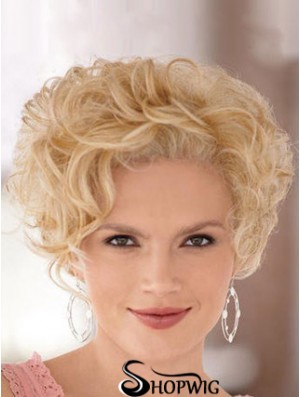 High Quality Blonde Short Curly Classic Lace Front Wigs