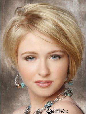 Synthetic Lace Front Wigs Cheap Chin Length Bobs Cut Blonde Color