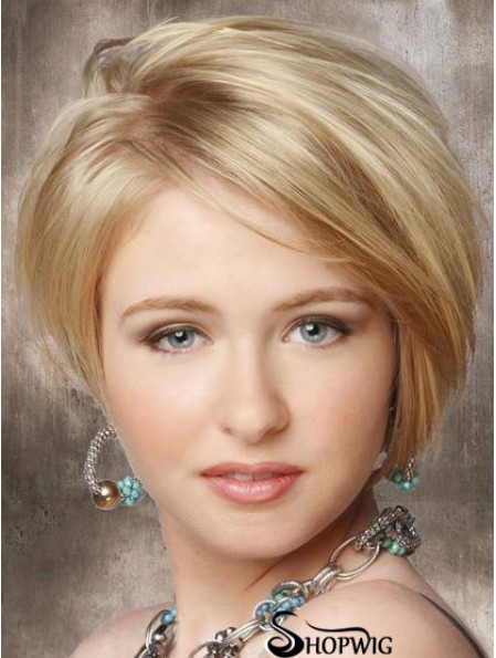 Synthetic Lace Front Wigs Cheap Chin Length Bobs Cut Blonde Color