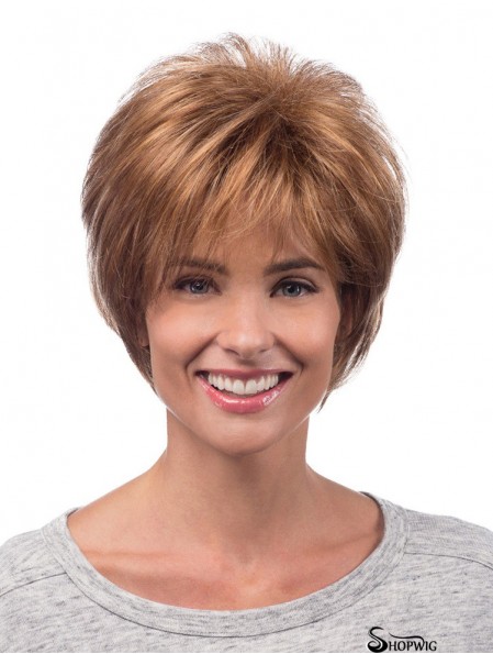 Hot Hair Synthetic Wigs Chin Length Straight Style Auburn Color