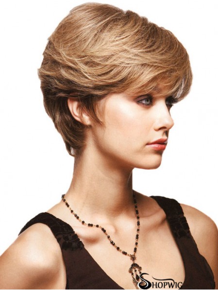 Straight Layered 8 inch Blonde Great Synthetic Wigs