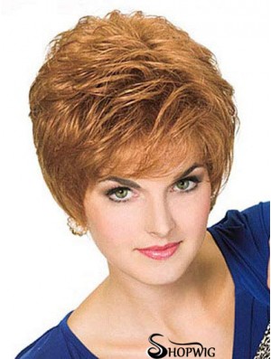 Cropped Straight Boycuts Blonde Style 100% Hand-tied Wigs