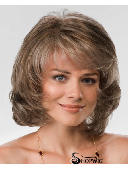 Synthetic Hair Chin Length Layered Cut Wavy Style