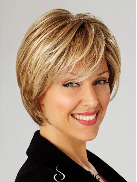 Blonde Short Straight Layered Lace Front Wig Online Store