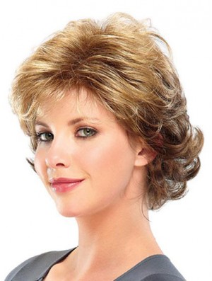 Curly Layered Short Great Blonde Synthetic Wigs