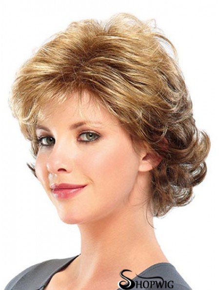 Curly Layered Short Great Blonde Synthetic Wigs