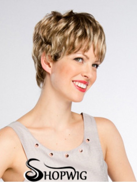Short Wavy Monofilament Layered 8 inch Online Synthetic Wigs