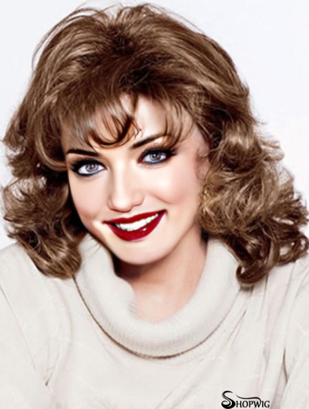 Curly Auburn Ideal Shoulder Length Classic Wigs