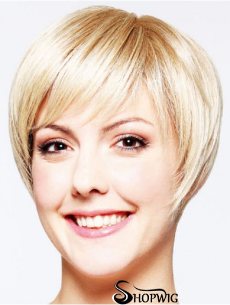 Hairstyles 8 inch Straight Blonde Layered Short Wigs