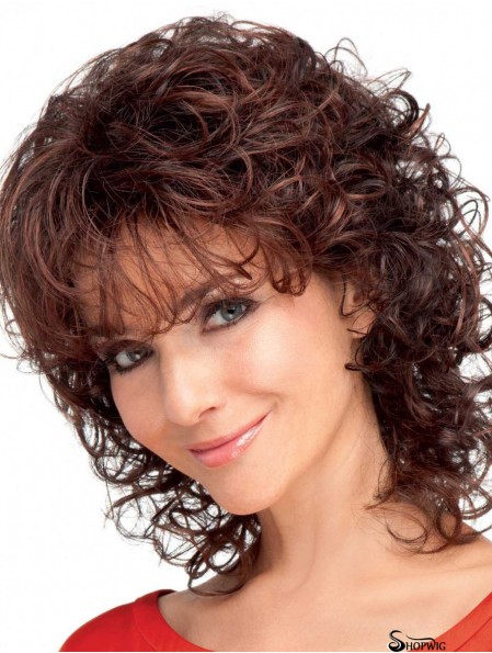 Curly Auburn Convenient Shoulder Length Classic Wigs