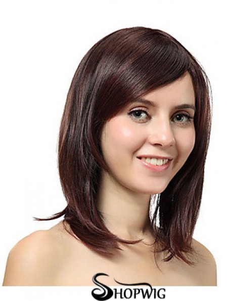 Shoulder Length Layered Straight Auburn Cheap Synthetic Wigs